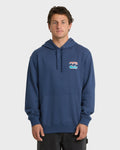 Billabong Men's Heritage Arch Pullover Hoodie in Dark Denim, front