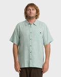Billabong Men's Recliner Short Sleeve Woven Shirt in Blue Surf, front