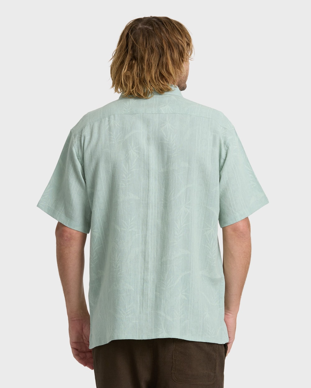 Billabong Men's Recliner Short Sleeve Woven Shirt in Blue Surf, back