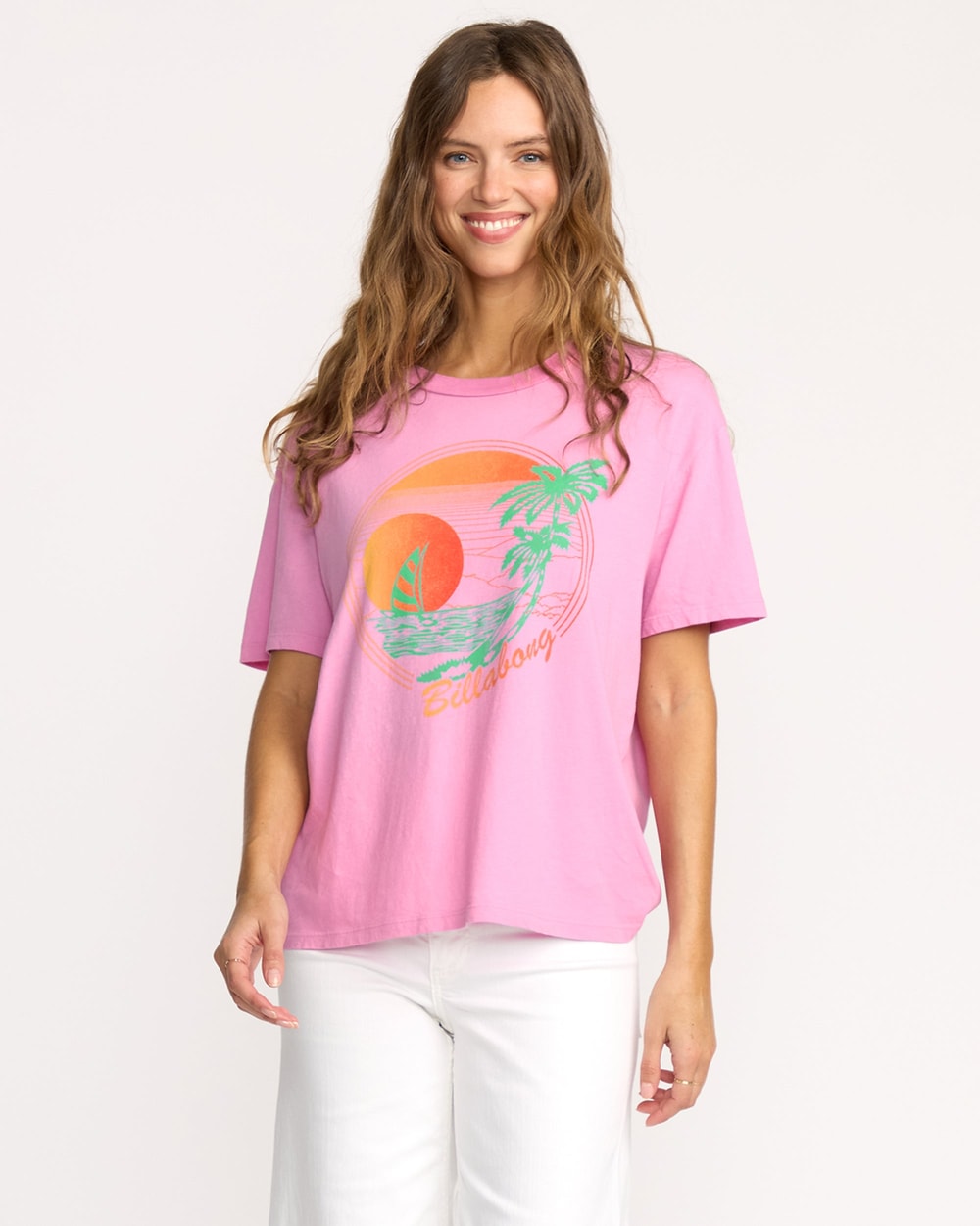 Billabong Women's Bright New Day Tee - Bright Rose - front