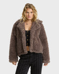 Billabong Women's Holidazed Fluffy Jacket - Incense, front