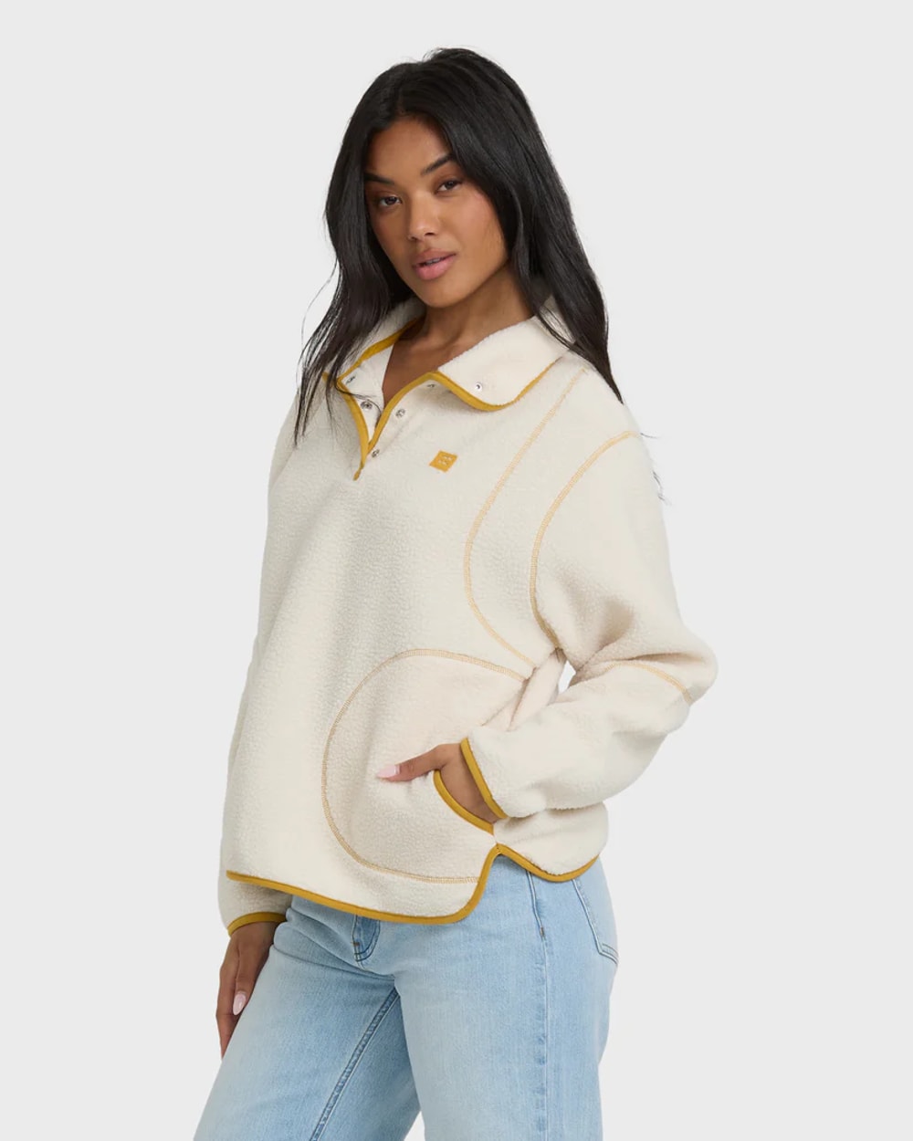 Billabong Women's Streamer Half Snap Sweatshirt