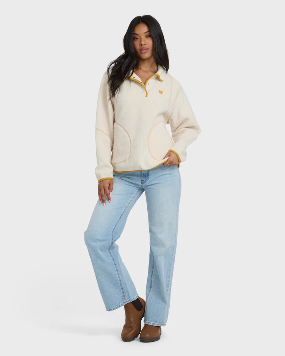 Billabong Women's Streamer Half Snap Sweatshirt