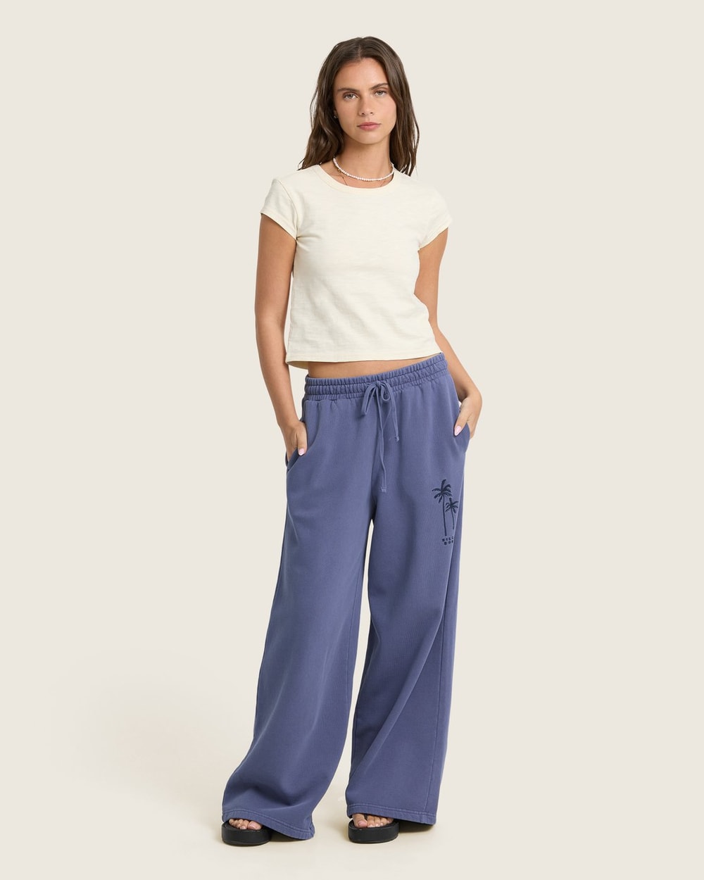 Billabong Women's Tides Saltwashed Fleece Pants - Classic Navy - front