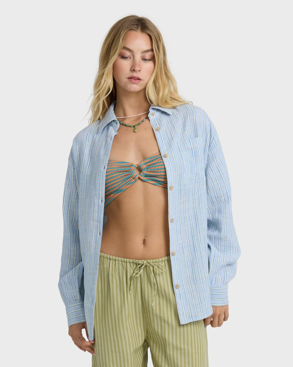 Billabong Women's Wanderer Printed Long Sleeve Woven Top