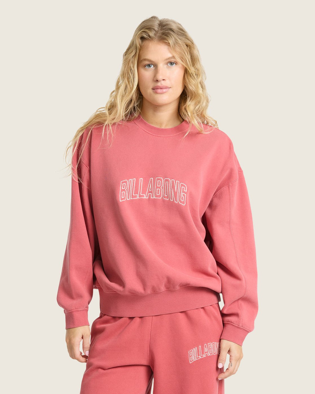 Billabong Women's Vibes Kendal Crewneck Sweatshirt - Mineral Red - front