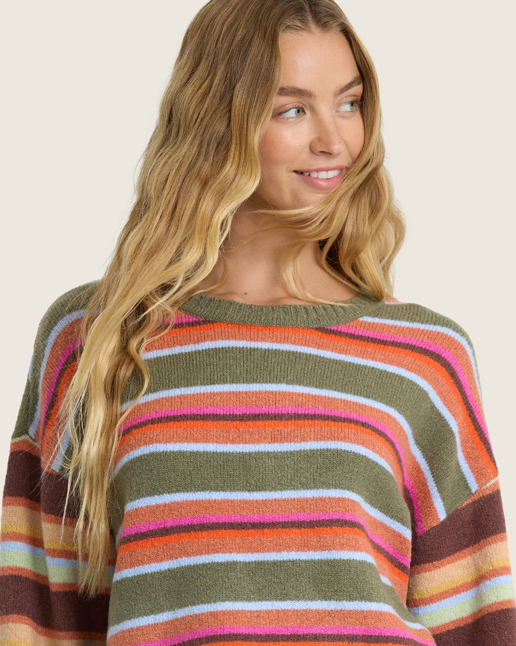 Billabong Women's Red Rocks Crewneck Sweater - Canteen - detail