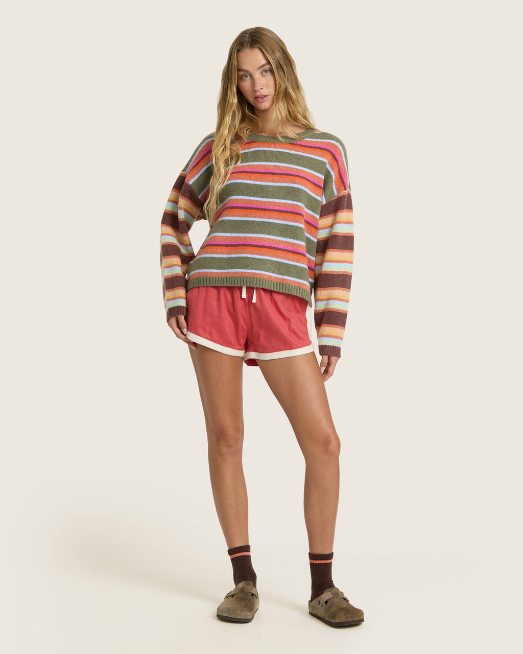 Billabong Women's Red Rocks Crewneck Sweater - Canteen - full length
