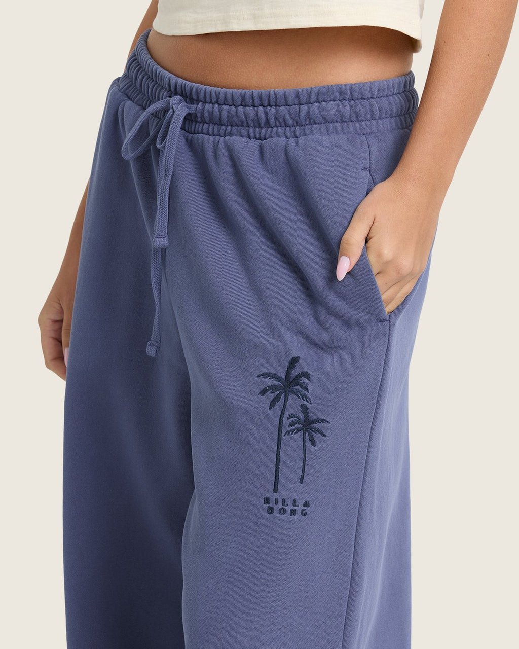 Billabong Women's Tides Saltwashed Fleece Pants - Classic Navy - pocket detail