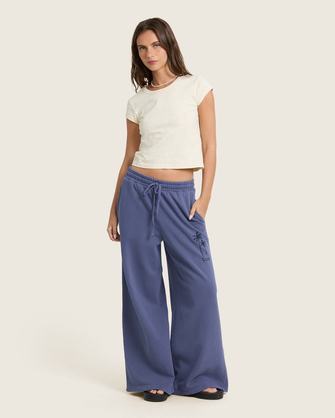 Billabong Women's Tides Saltwashed Fleece Pants - Classic Navy - full length