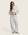 Billabong Women's Trail Side Fleece Pants - Lite Grey - front