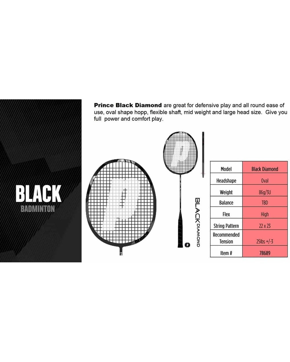 Black Diamond Badminton Racquet