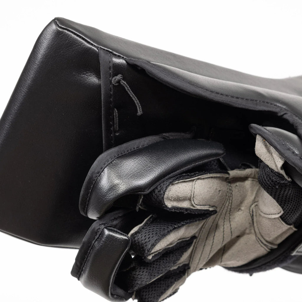 Brian's NetZero 3 Intermediate Goalie Blocker in black - glove side