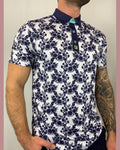 North Golf Blue Floral Polo