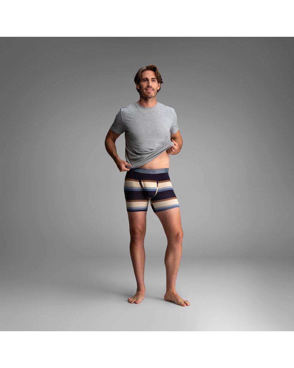 Bn3th Essentials Boxer Brief - Retro Wide Stripe Dark Navy