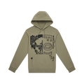 Fox Men's Image Skull Pullover Hoodie - Olive - Front