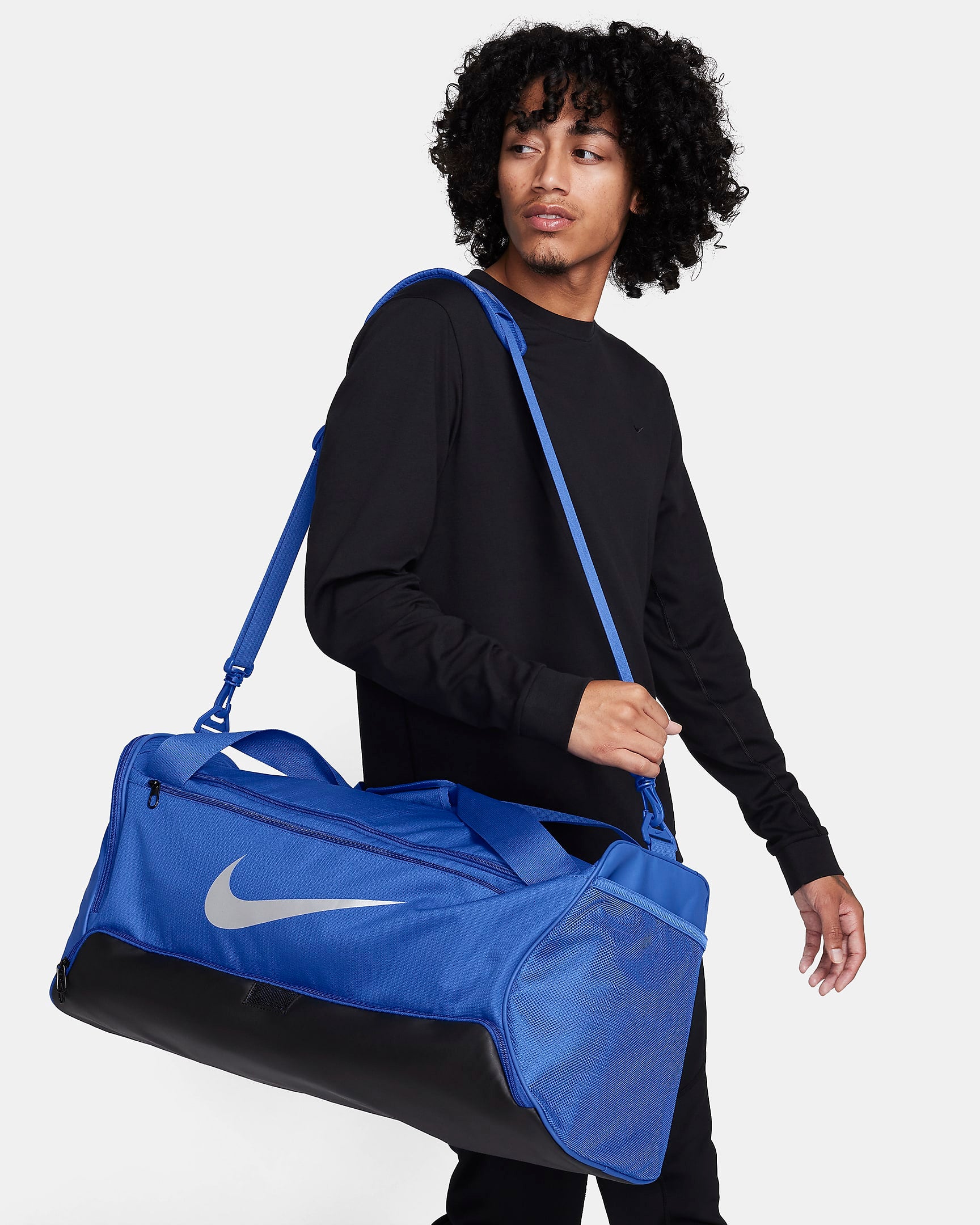 Nike Brasilia 9.5 Printed Training Duffel Bag Medium 60L Olive Black  DQ5234-222
