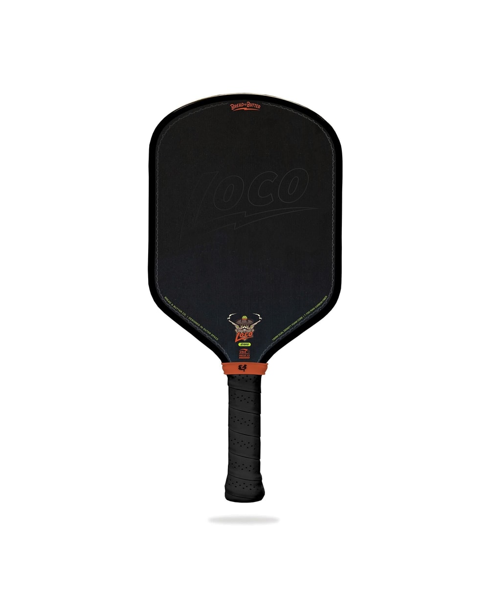 Bread & Butter Loco Hybrid Pickleball Paddle - Black, front view