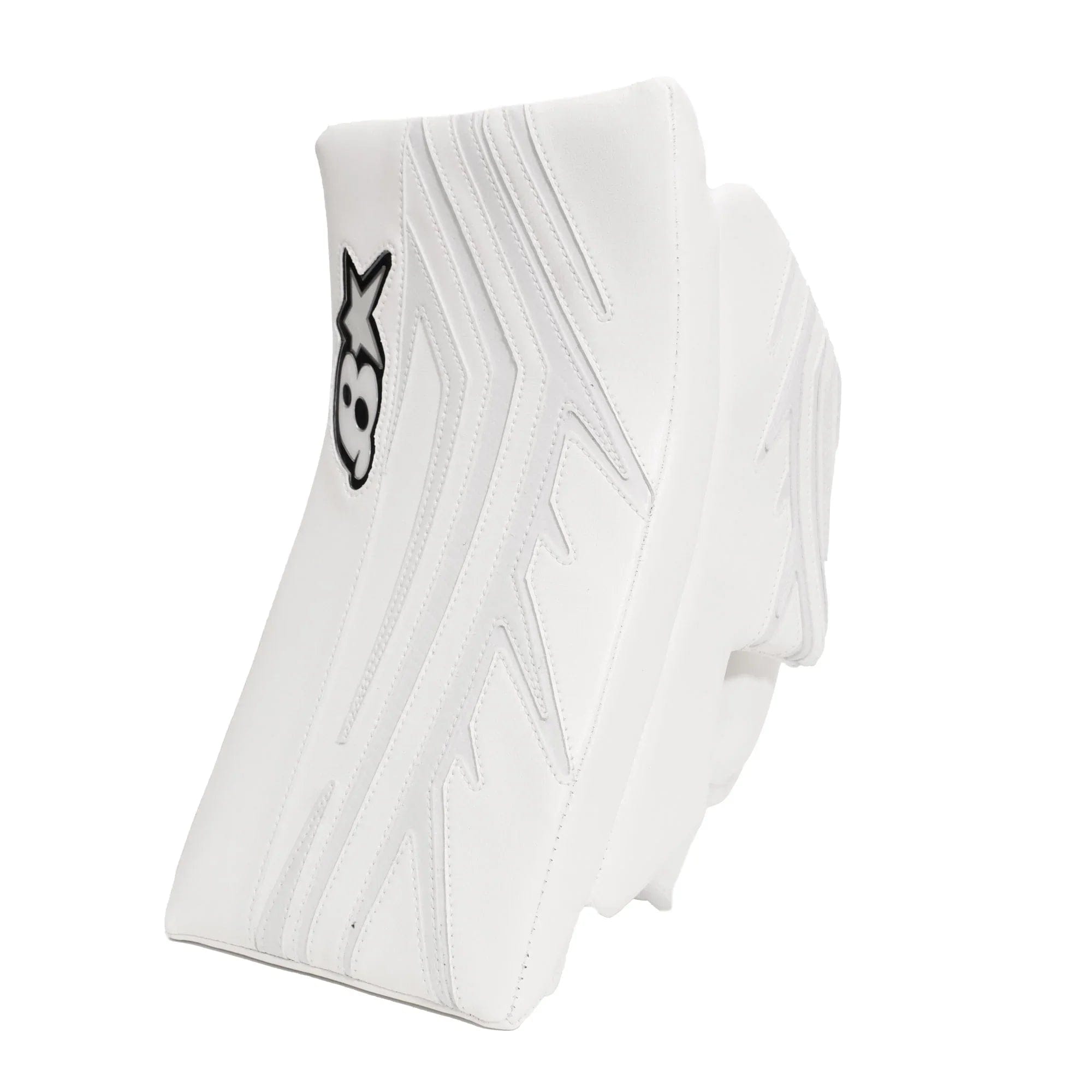 Brian's Iconik 2 Senior Goalie Blocker in white - board angle
