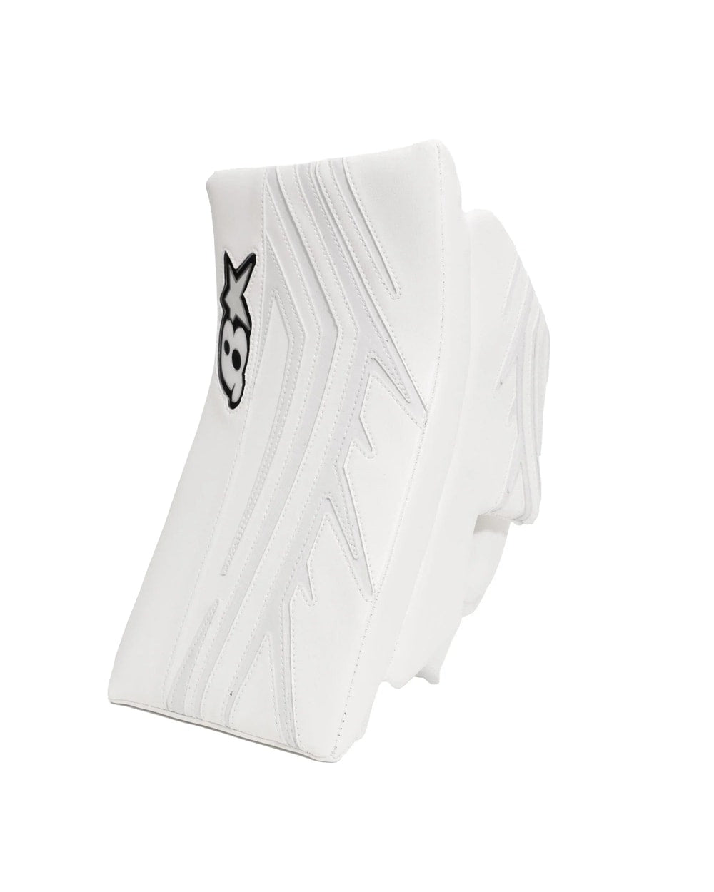 Brian's Iconik 2 Senior Goalie Blocker in white - board angle