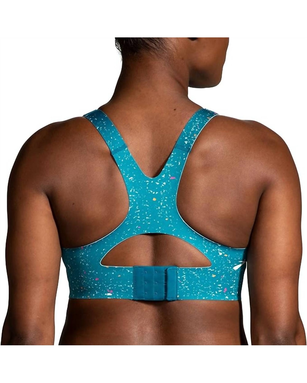Brooks Dare Racerback Run Bra - Lagoon Speckle - back