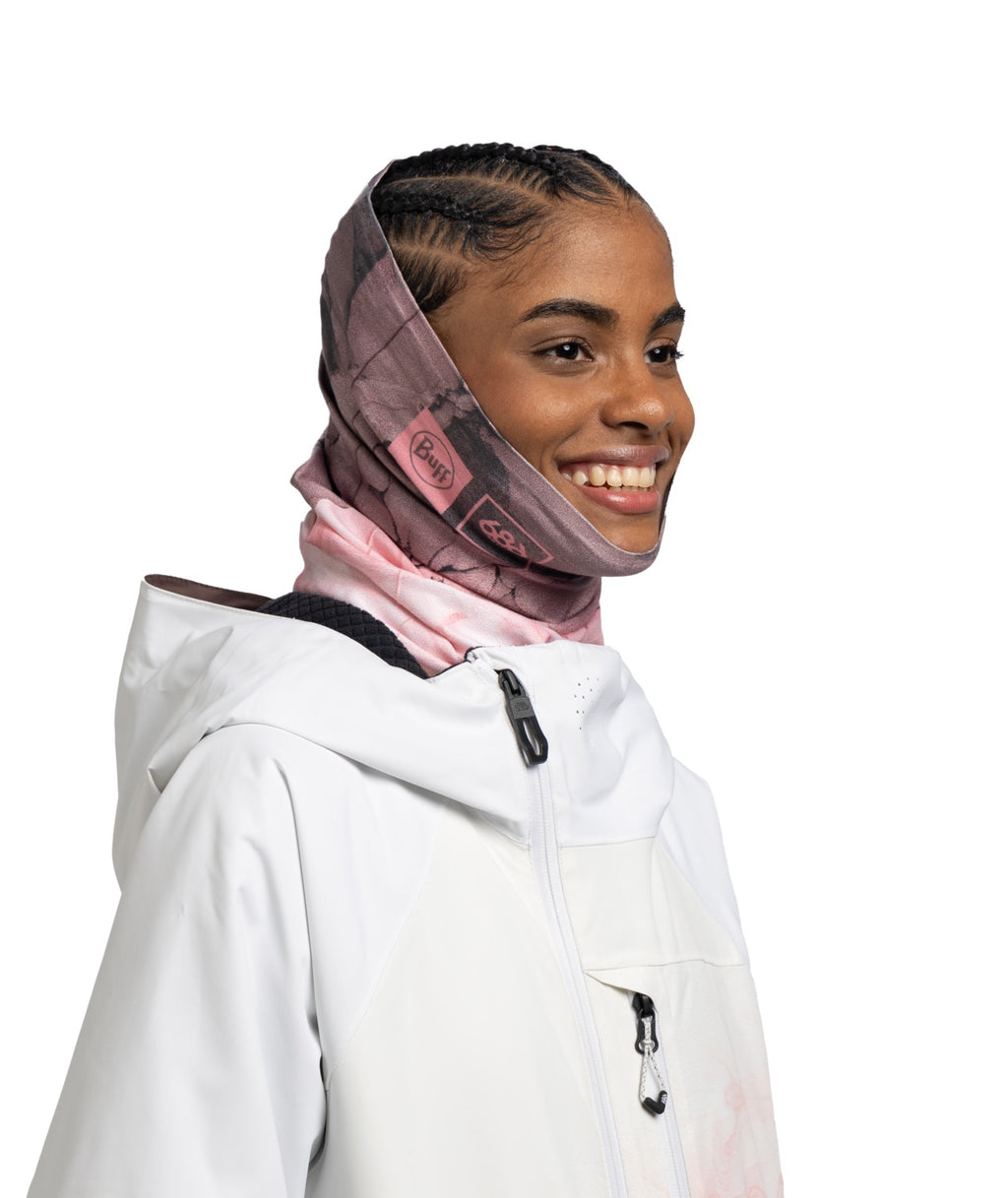 Buff ThermoNet Neckwear - Cloudbreaker 686 Pink - Cloudbreaker 686 Pink, worn as headband
