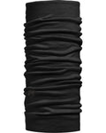 Buff Lightweight Merino Wool Neckwear - Black - Black, tube front view