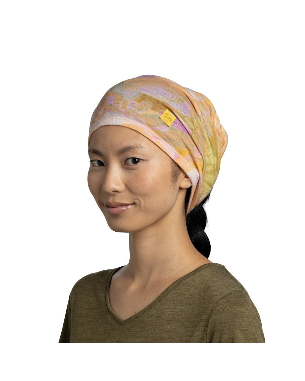 Buff Lightweight Merino Wool Neckwear - Esmerald Multi - Esmerald Multi, worn as headband