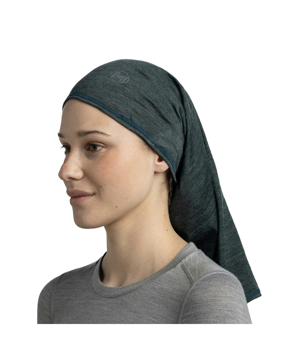 Buff Lightweight Merino Wool Neckwear - Forest - Forest, worn as headband