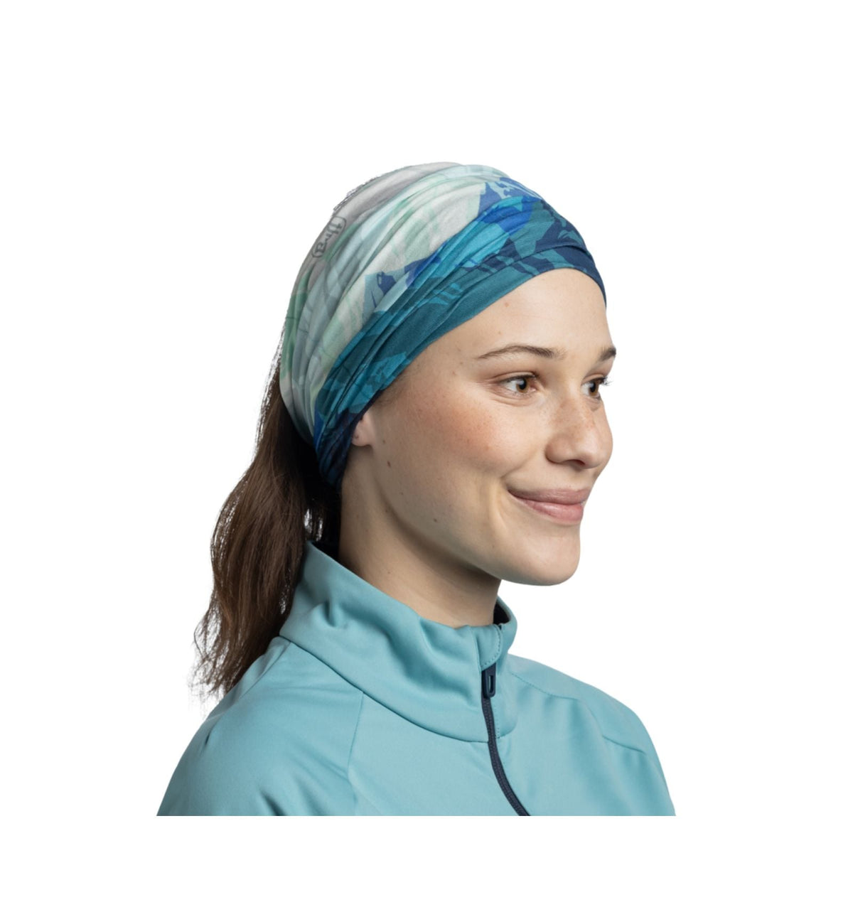 Buff Original EcoStretch Neckwear - Dryen Blue - Dryen Blue, worn as a headband