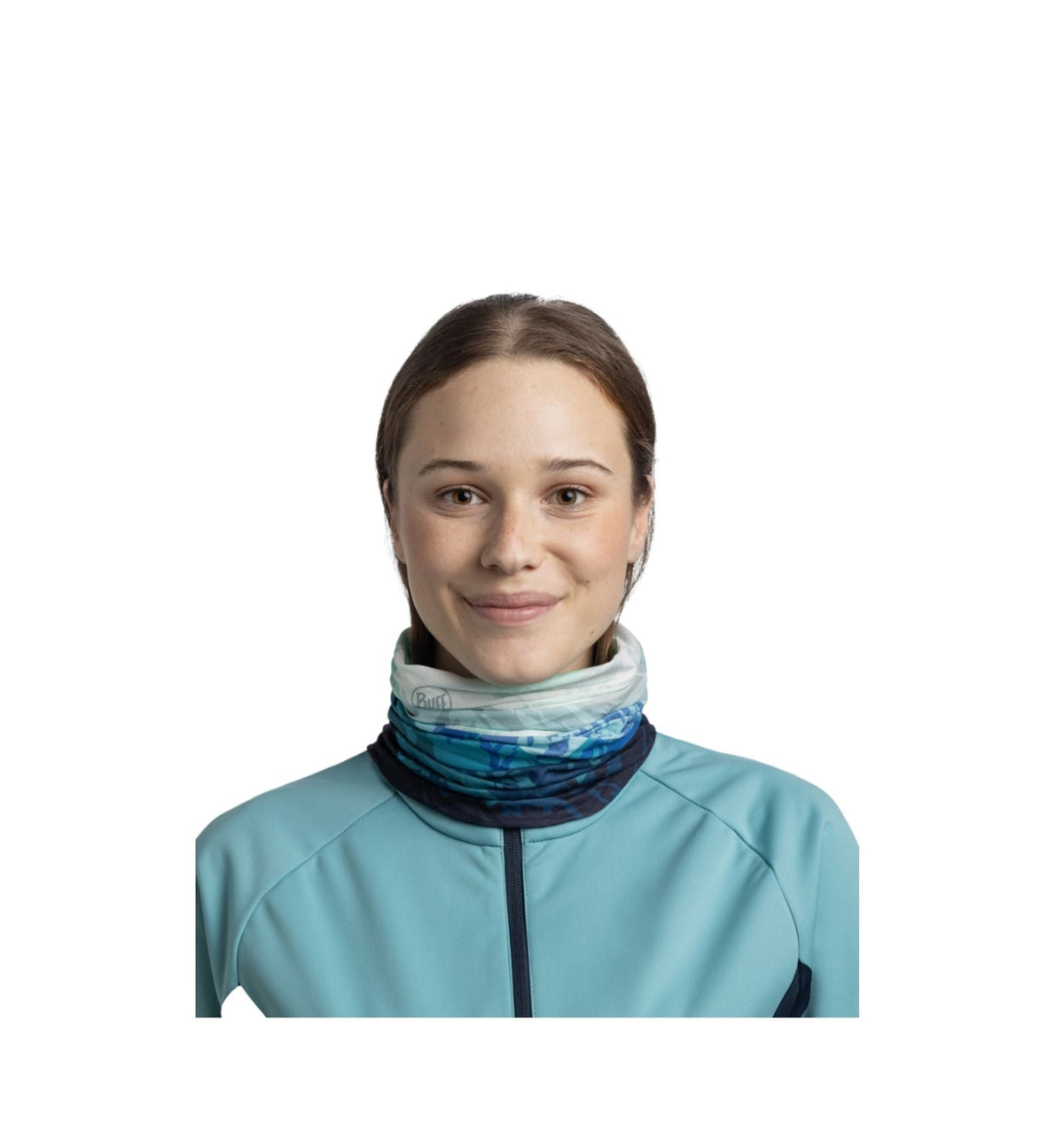 Buff Original EcoStretch Neckwear - Dryen Blue - Dryen Blue, worn as a neck gaiter