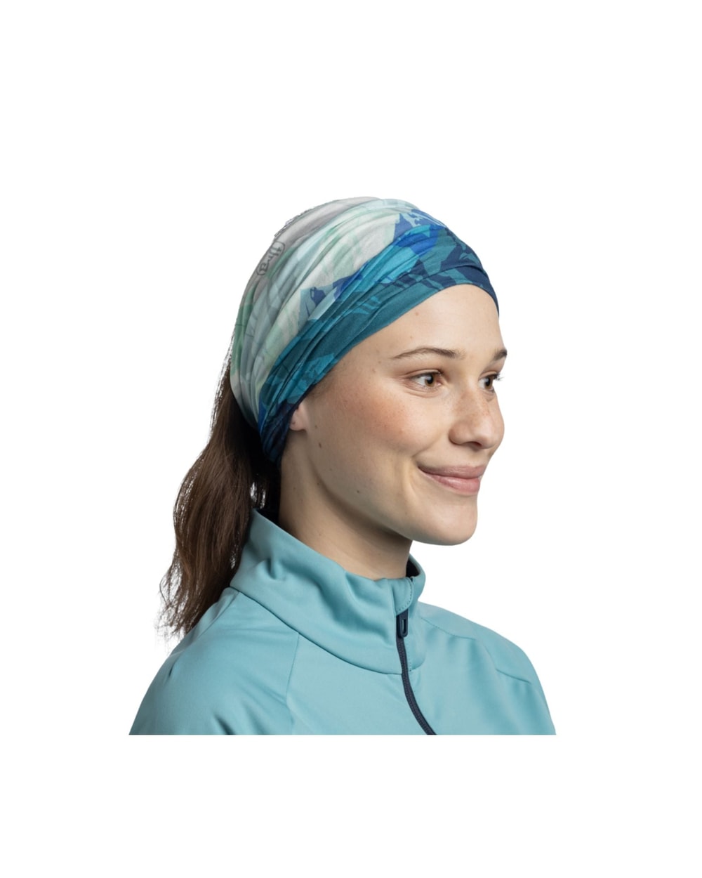 Buff Original EcoStretch Neckwear - Dryen Blue - Dryen Blue, worn as a headband
