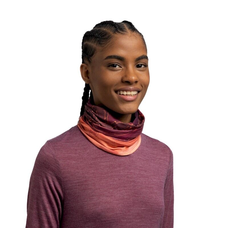 Buff Original EcoStretch Neckwear - Unal Garnet - Unal Garnet, worn at the neck