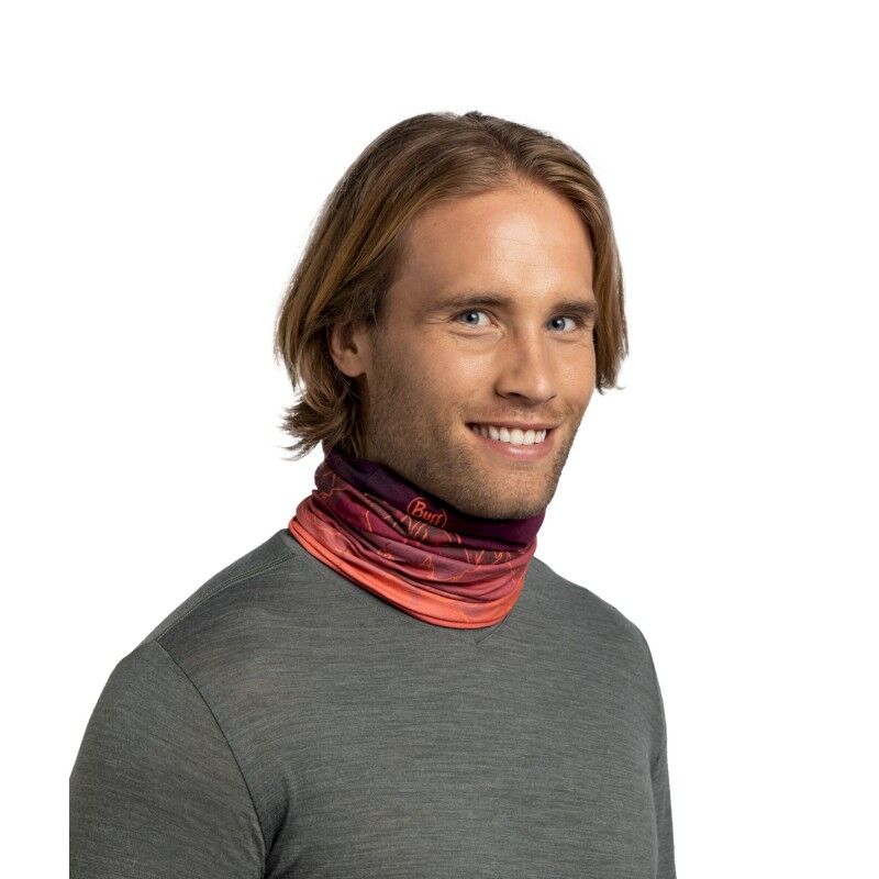 Buff Original EcoStretch Neckwear - Unal Garnet - Unal Garnet, worn as a neck gaiter