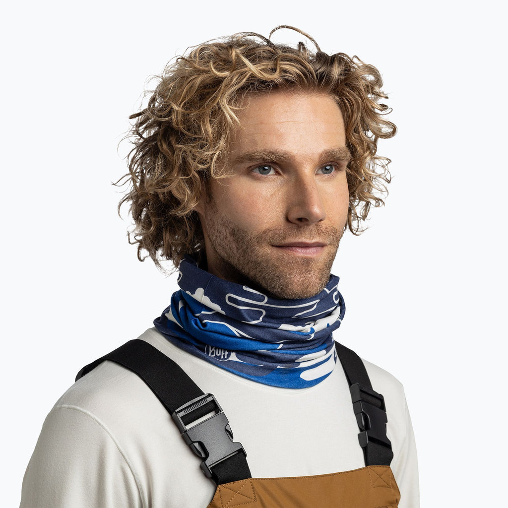 Buff ThermoNet Neckwear - Senday Navy - Senday Navy, worn as neck gaiter