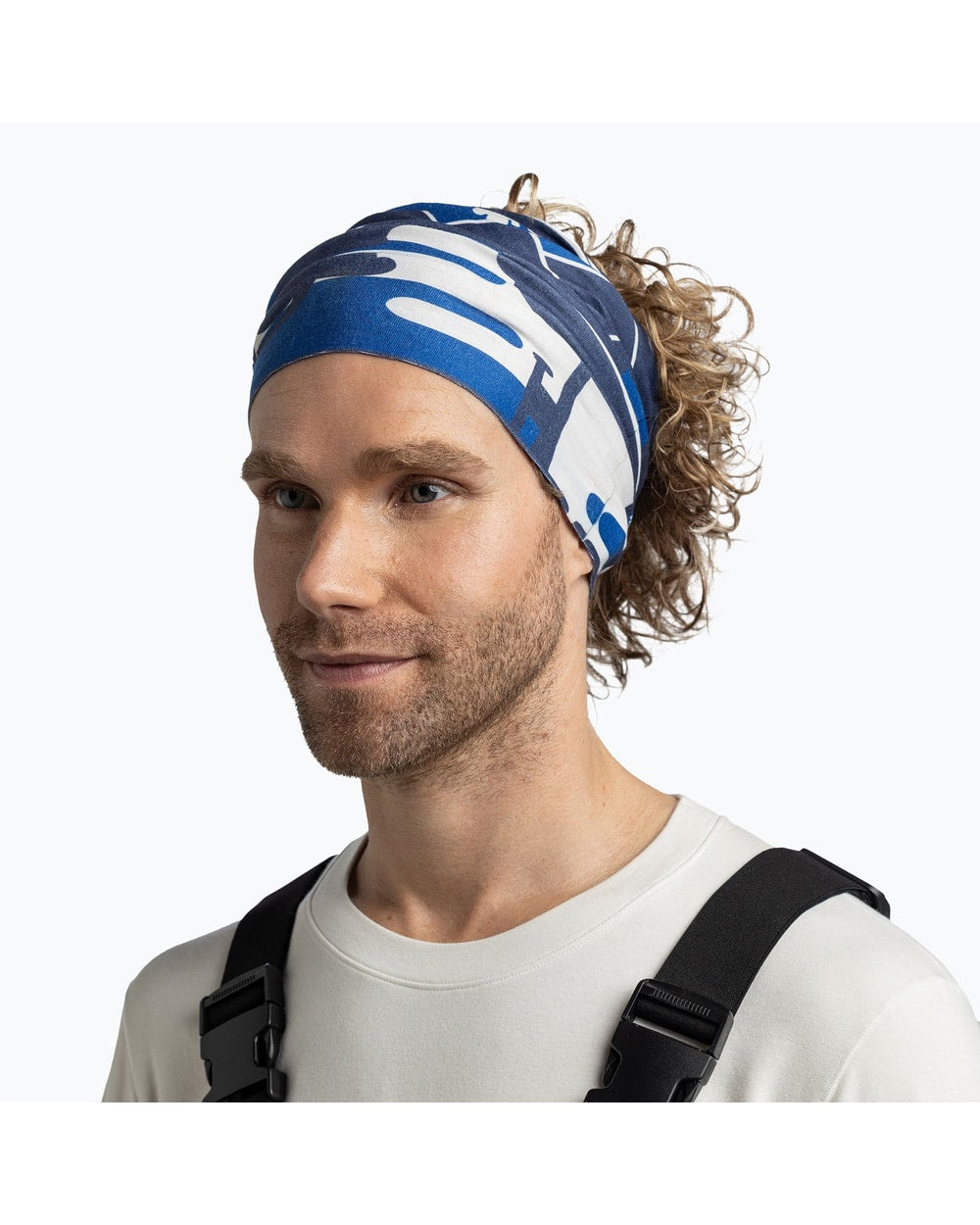 Buff ThermoNet Neckwear - Senday Navy - Senday Navy, worn as headband