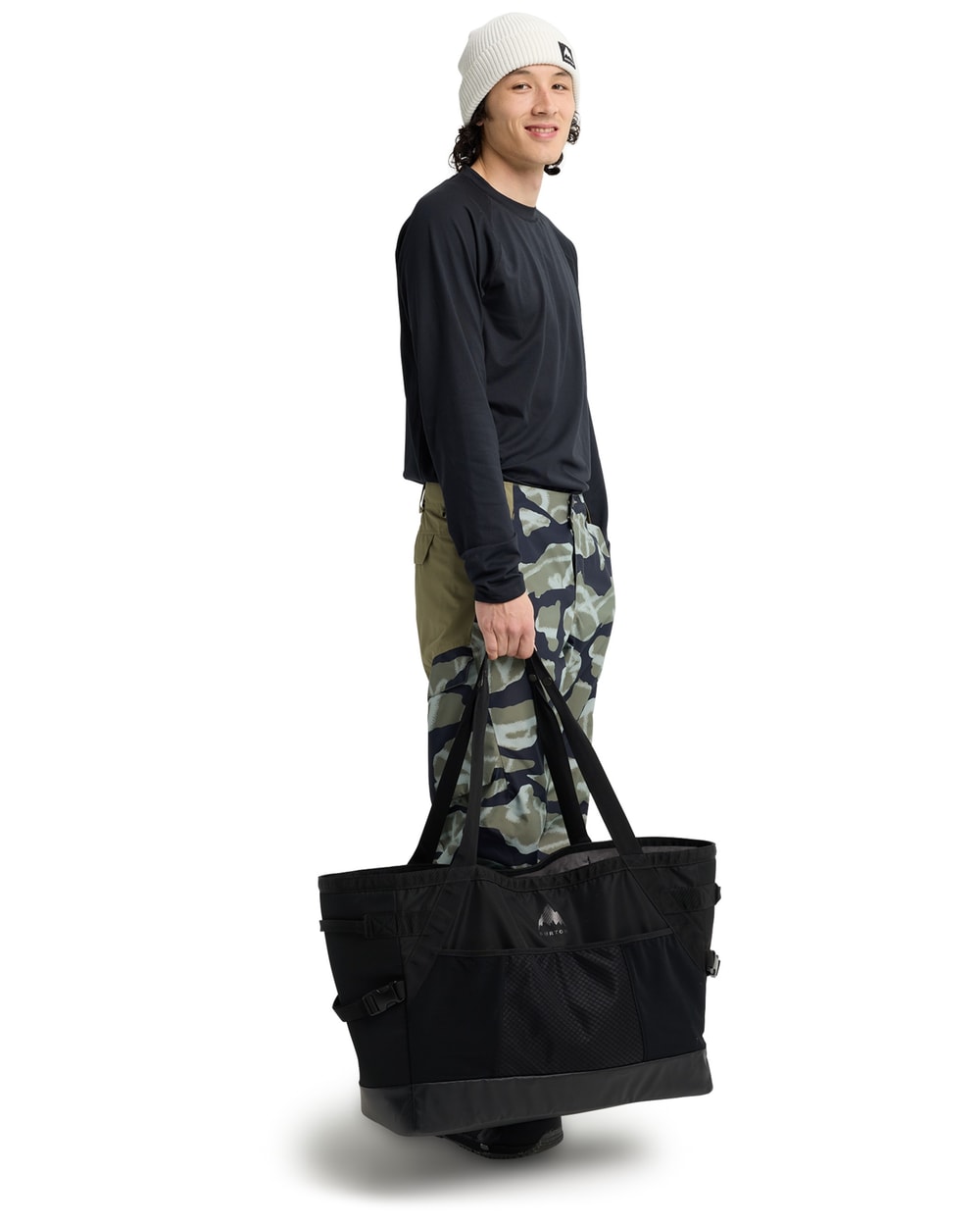 Burton Gig Boot Tote Bag - True Black, carried by hand