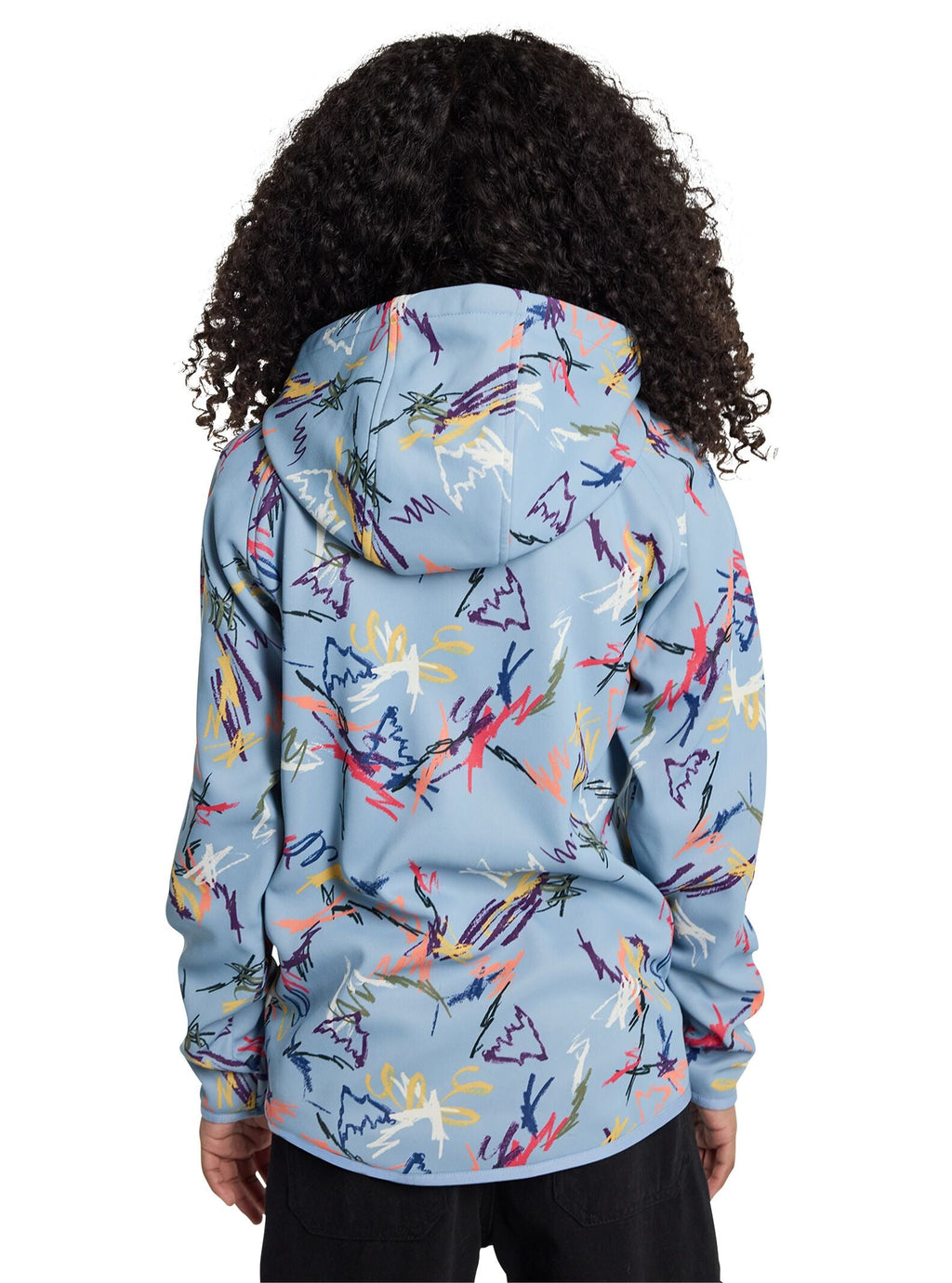 Burton Kids' Crown Weatherproof Full-Zip Fleece - Scribble - on model, back