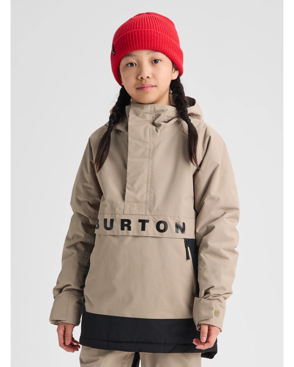 Burton Kid's Frostner 2L Anorak Jacket (2026) - SUMMIT TAUPE/TRUE BLACK