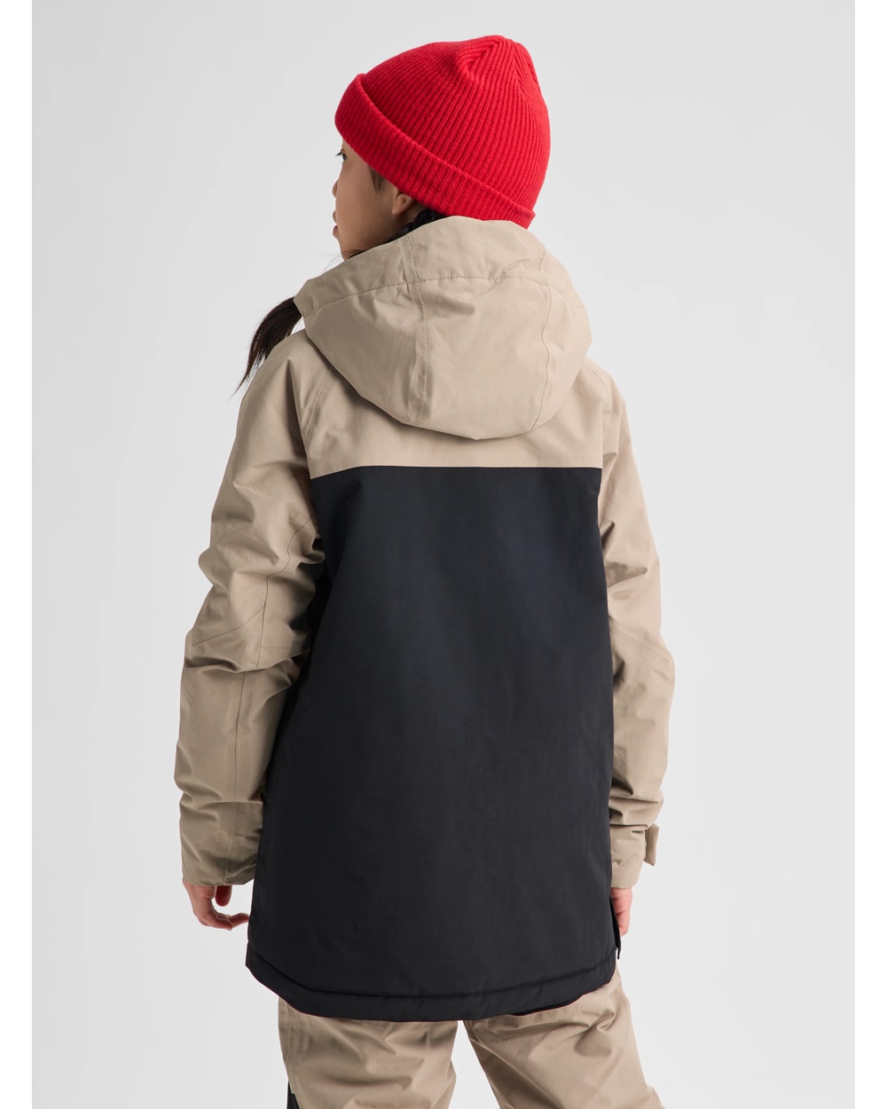 Burton Kid's Frostner 2L Anorak Jacket (2026) - SUMMIT TAUPE/TRUE BLACK