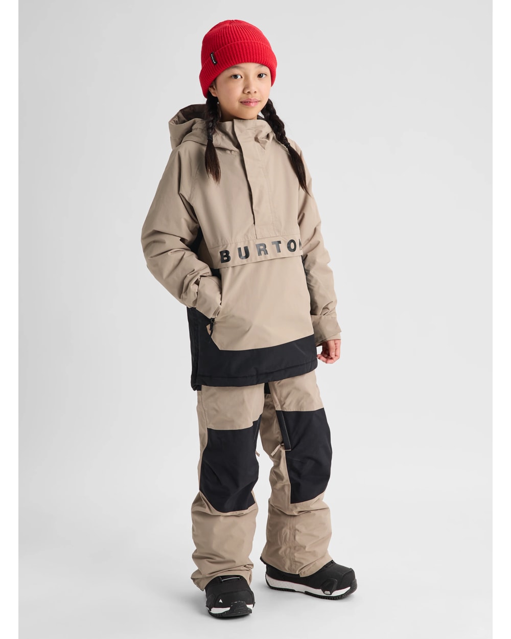 Burton Kid's Frostner 2L Anorak Jacket (2026) - SUMMIT TAUPE/TRUE BLACK