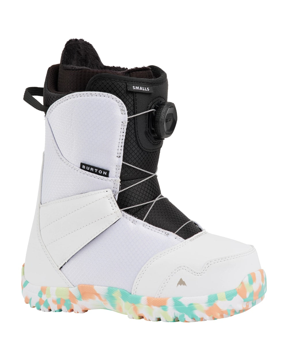 Burton Kids' Smalls BOA Snowboard Boots in White - outside profile