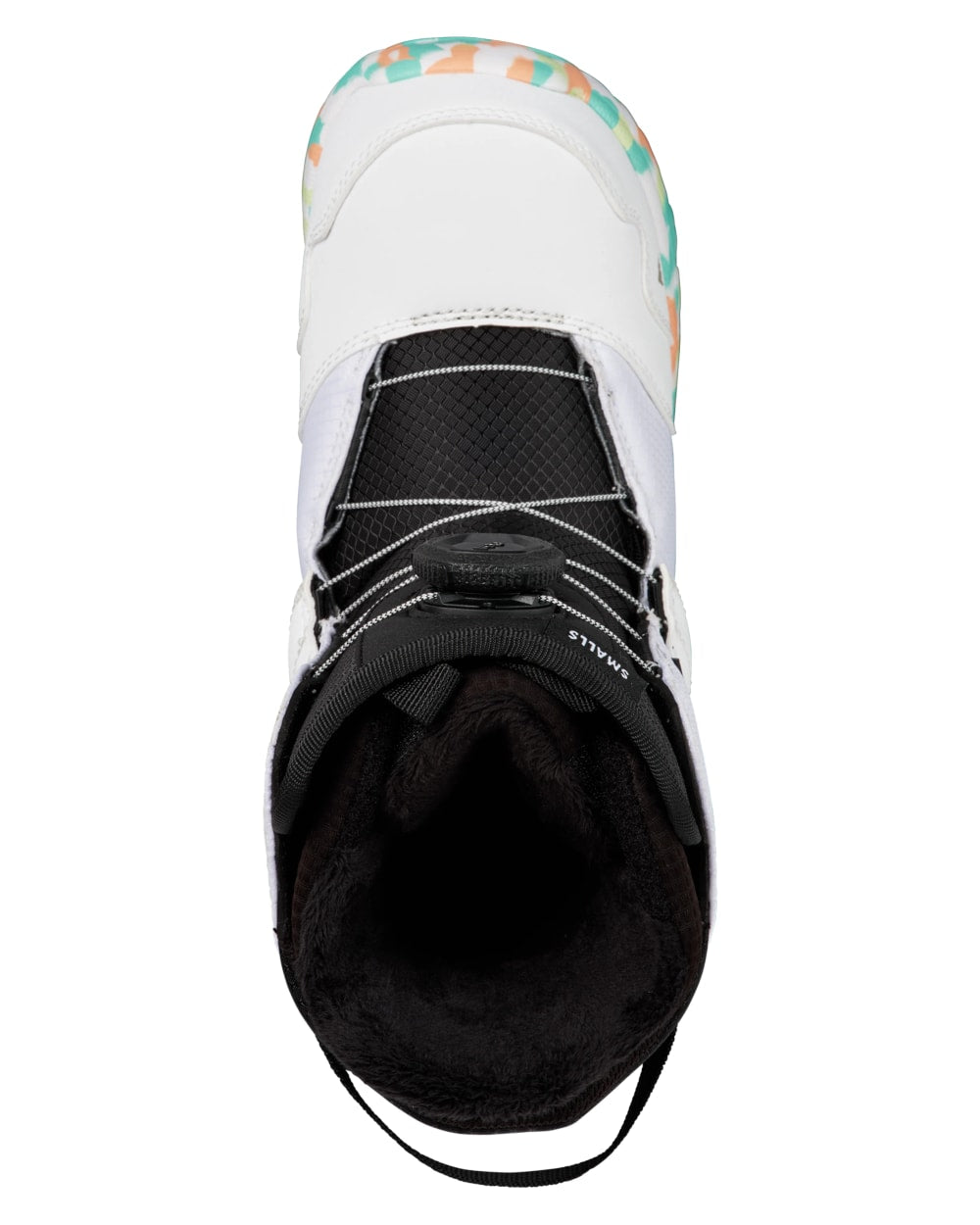 Burton Kids' Smalls BOA Snowboard Boots in White - top-down view
