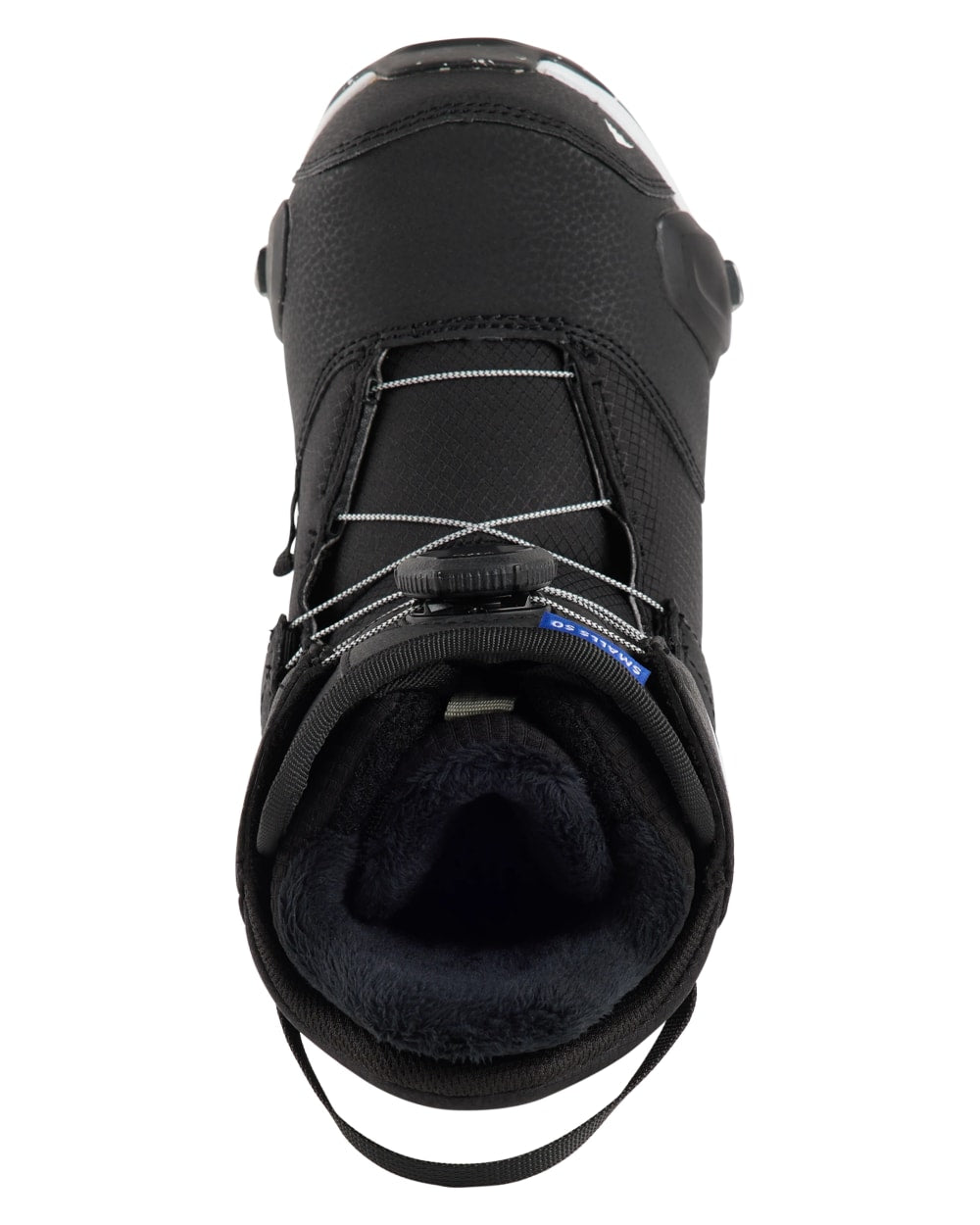Burton Kids' Smalls Step On Snowboard Boots in Black - top-down view
