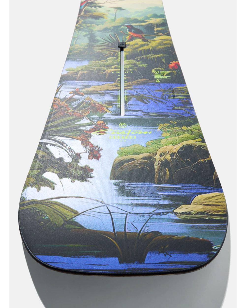 Burton Men's Custom Camber Snowboard - Jungle, nose detail view