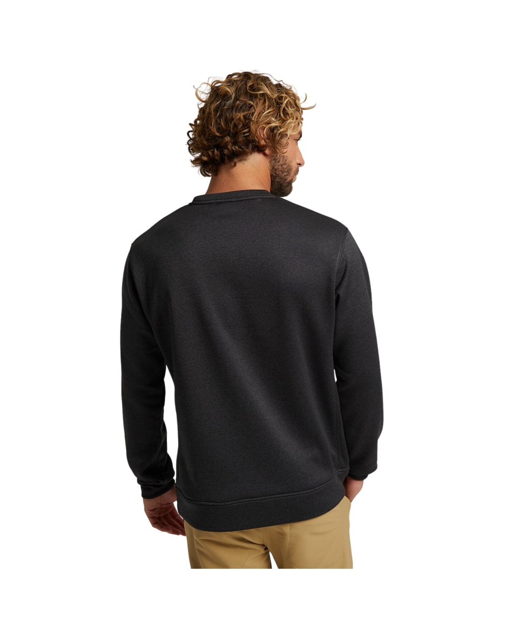 Burton Oak Pullover Crew True Black Heather - back on model