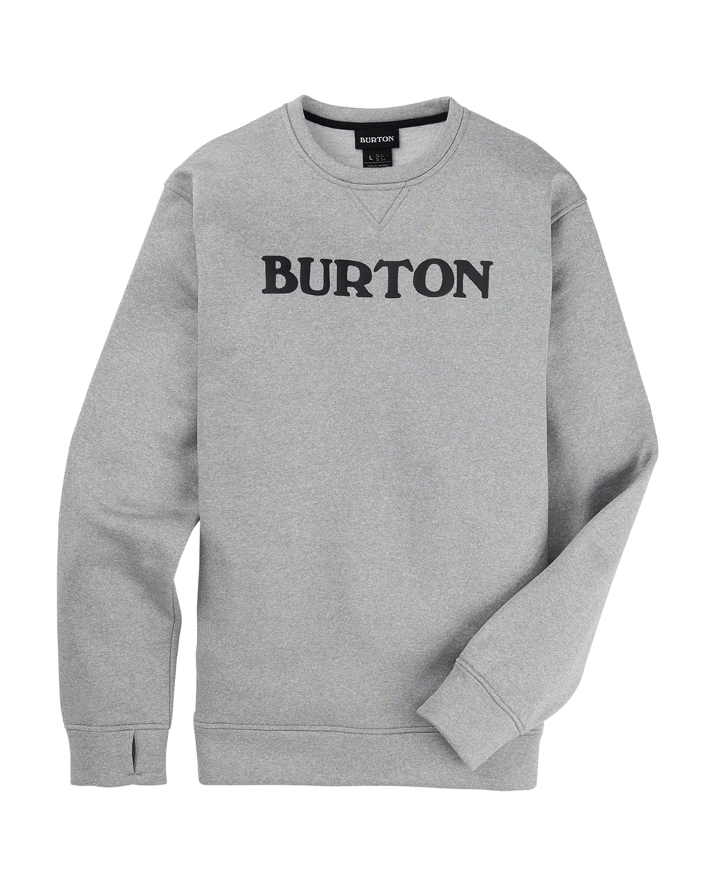 Burton Oak Pullover Crew Grey Heather - flat lay front