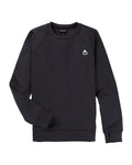 Burton Women's Oak Crewneck Sweatshirt True Black Heather - flat lay front