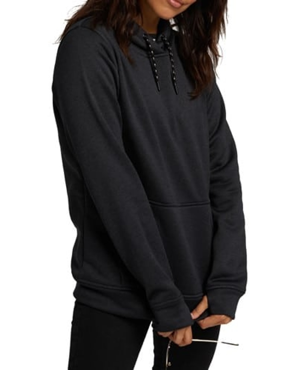 Burton Oak Pullover Hoodie True Black Heather - front