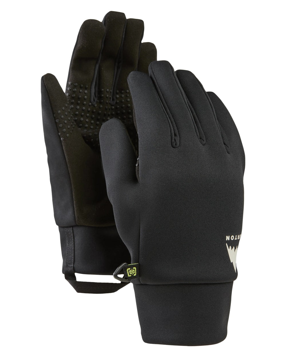 Burton Women's Touch-N-Go Glove Liners in True Black - front and palm